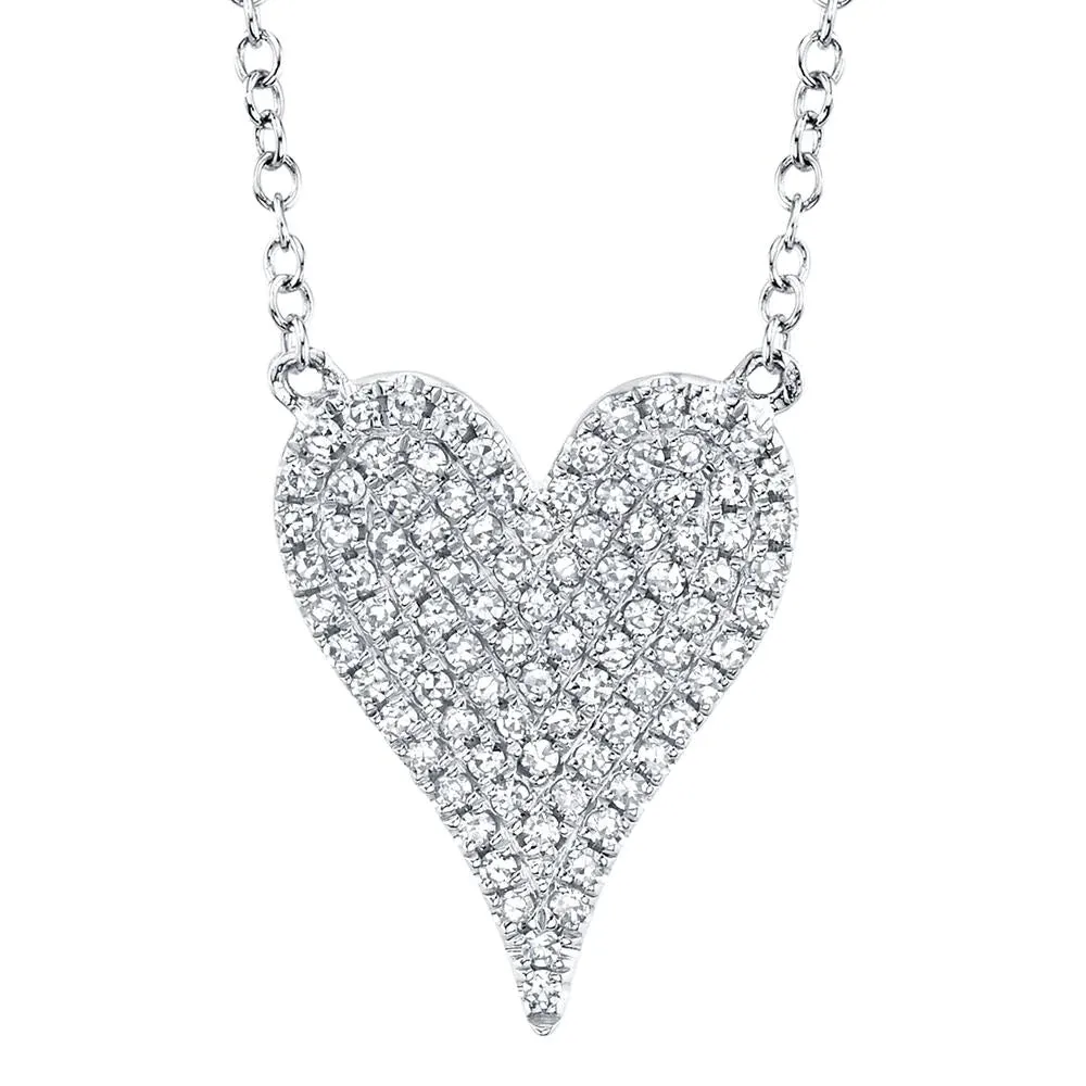 Shy Creation 'Amor' Diamond Pave Heart Necklace - Small