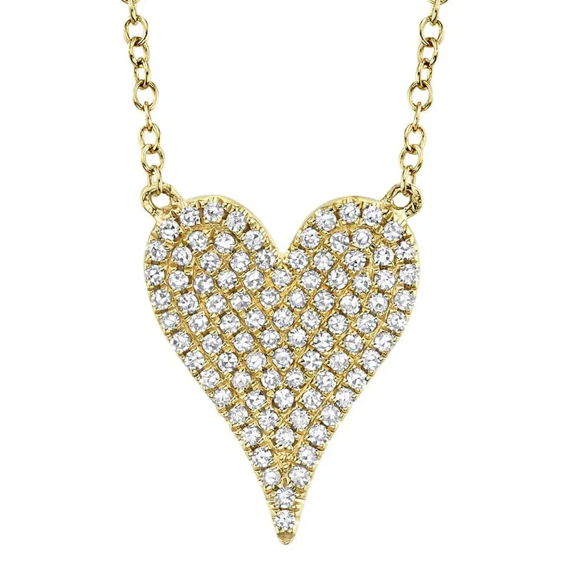Shy Creation 'Amor' Diamond Pave Heart Necklace - Small