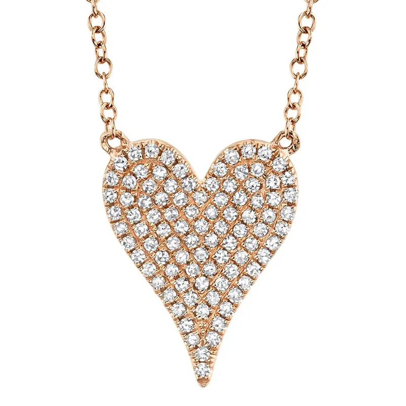 Shy Creation 'Amor' Diamond Pave Heart Necklace - Small