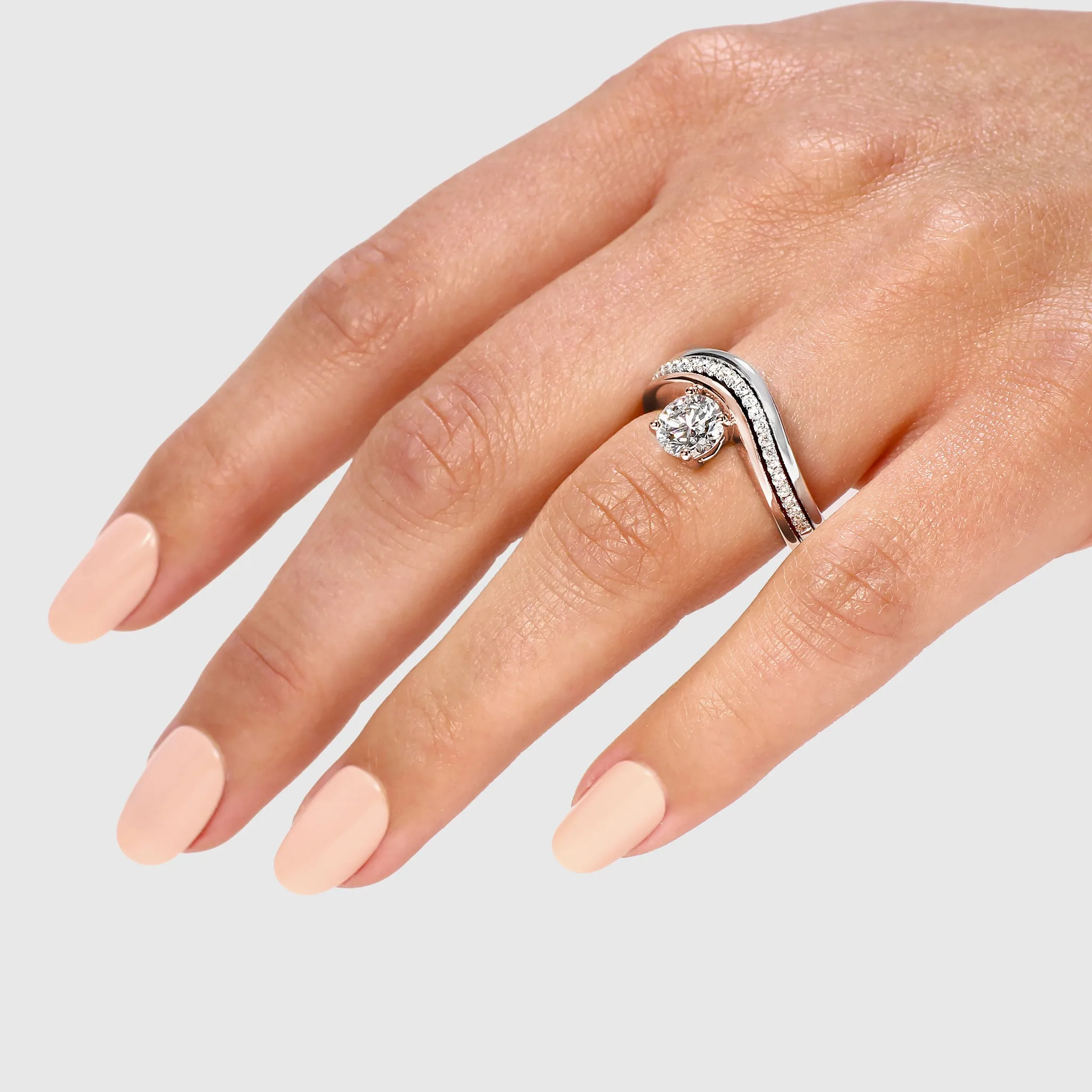 Silhouette Diamond Engagement Ring