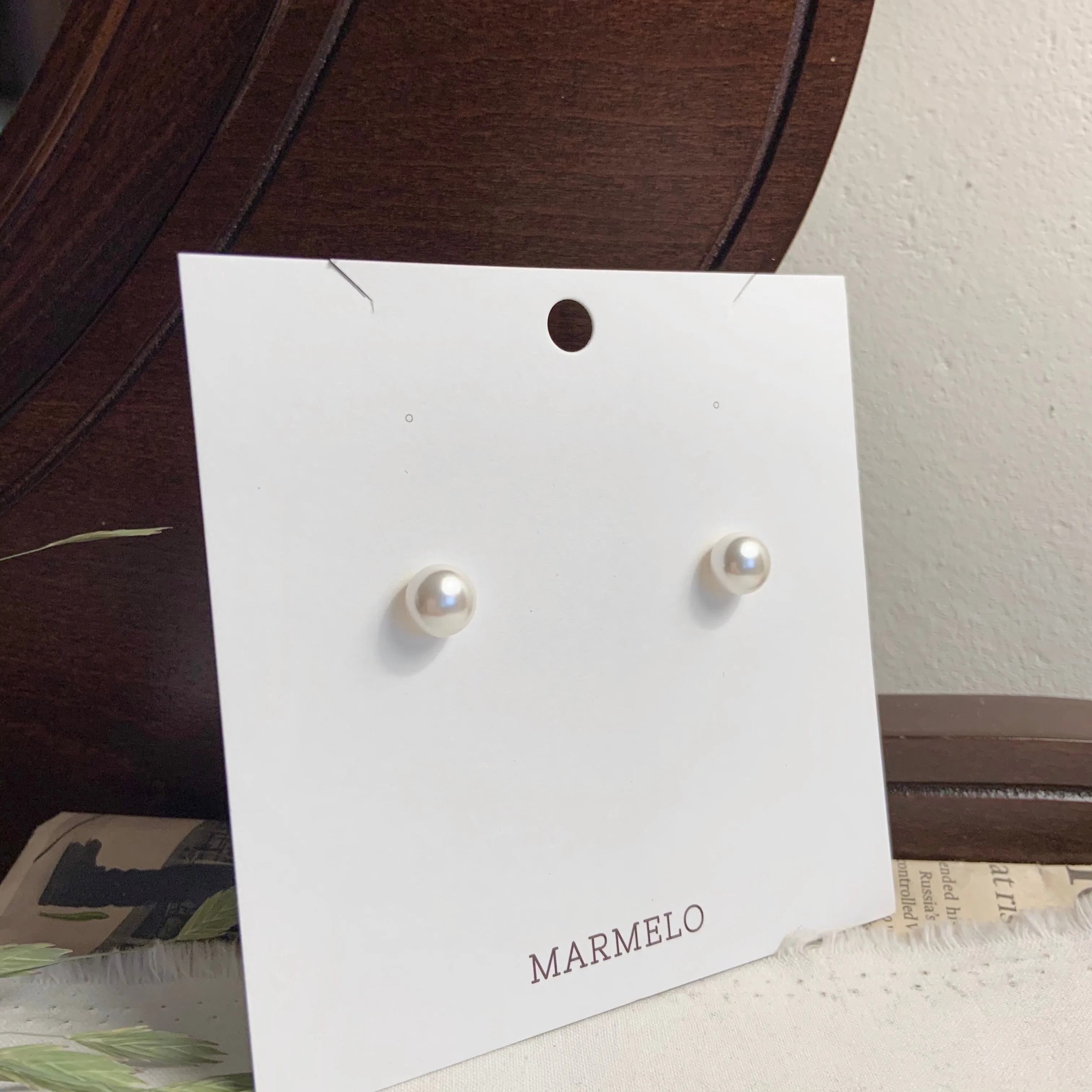 [Silver 925] Button Pearl Stud Earrings