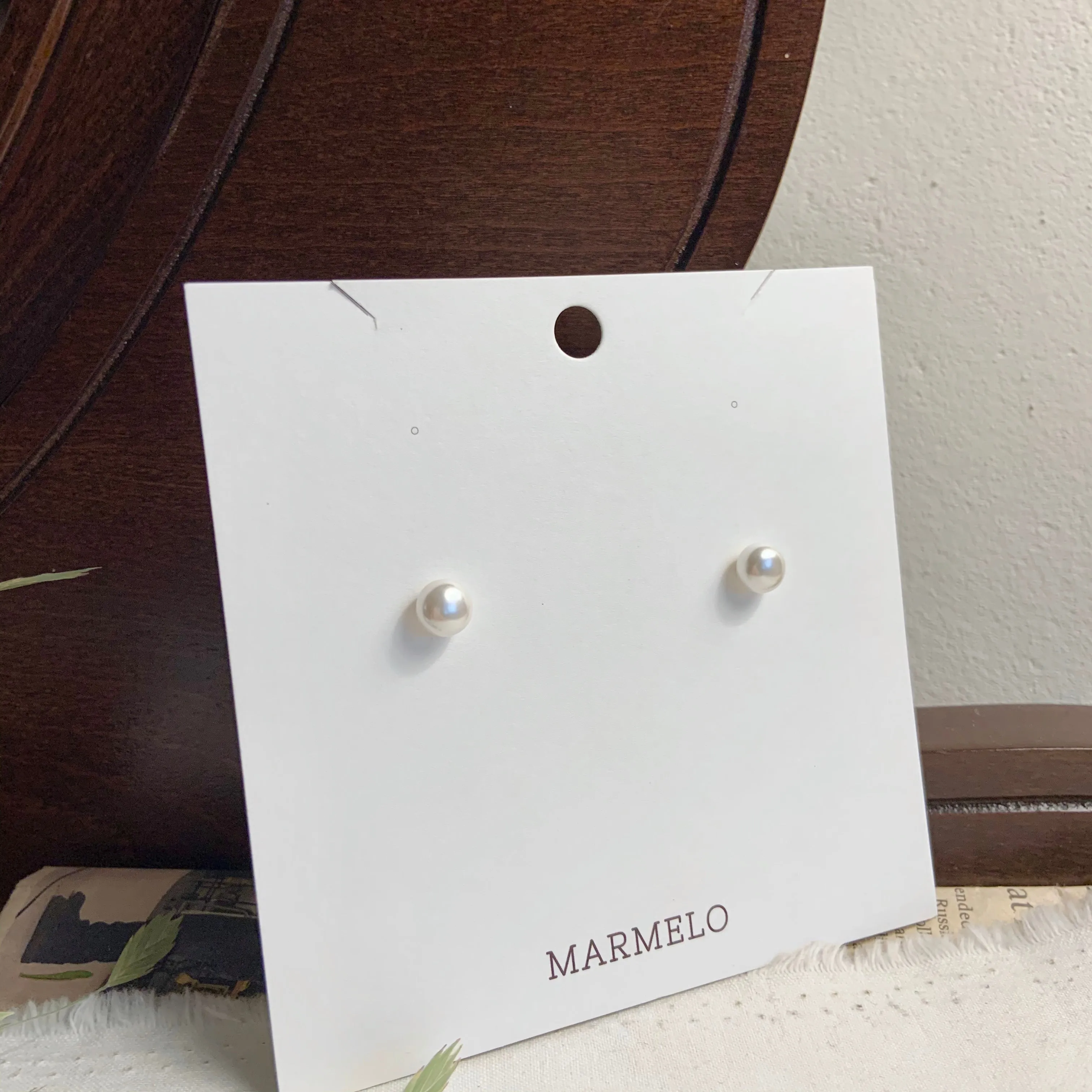 [Silver 925] Button Pearl Stud Earrings