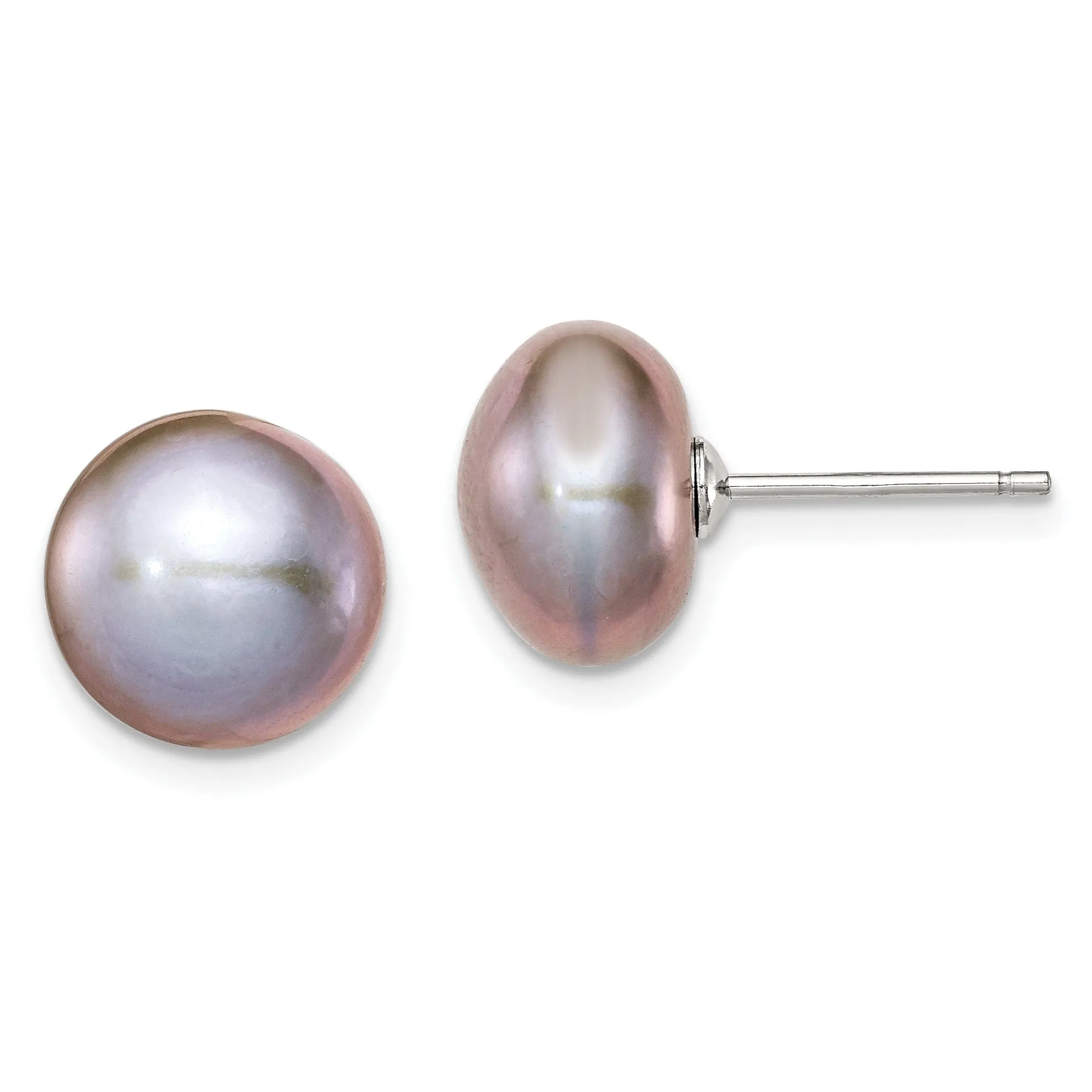 Silver Grey Fresh Water Cultured Pearl Earrings