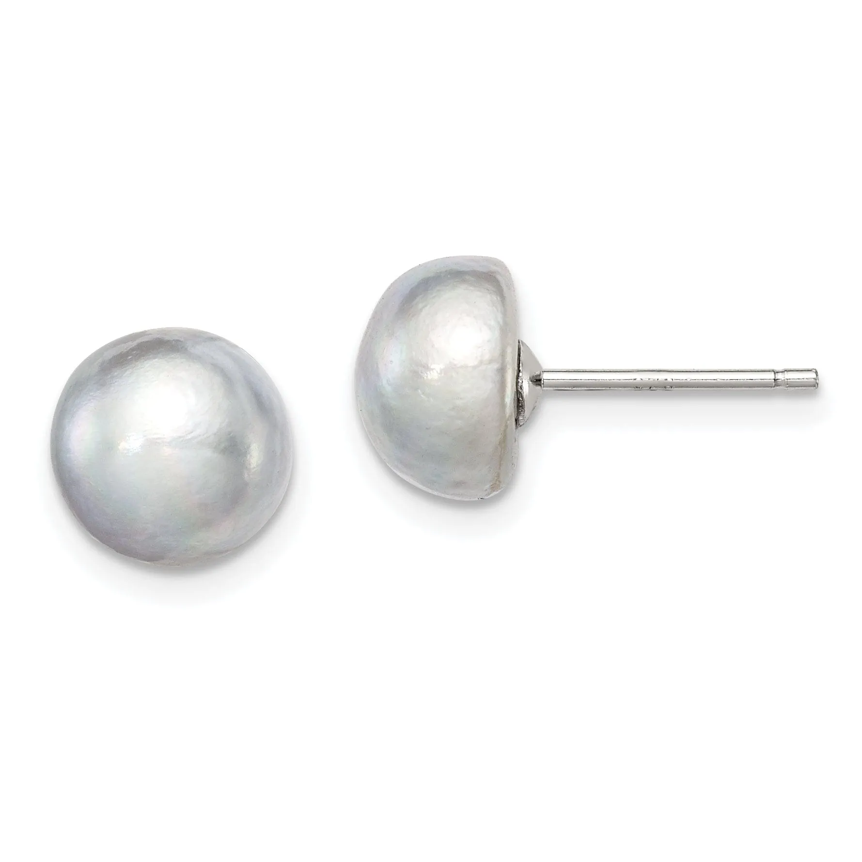 Silver Grey Fresh Water Cultured Pearl Earrings