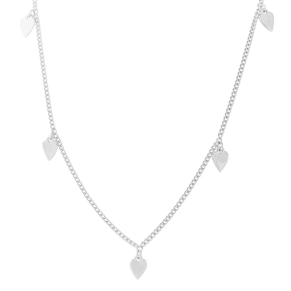 SILVER HEART CHARM NECKLACE