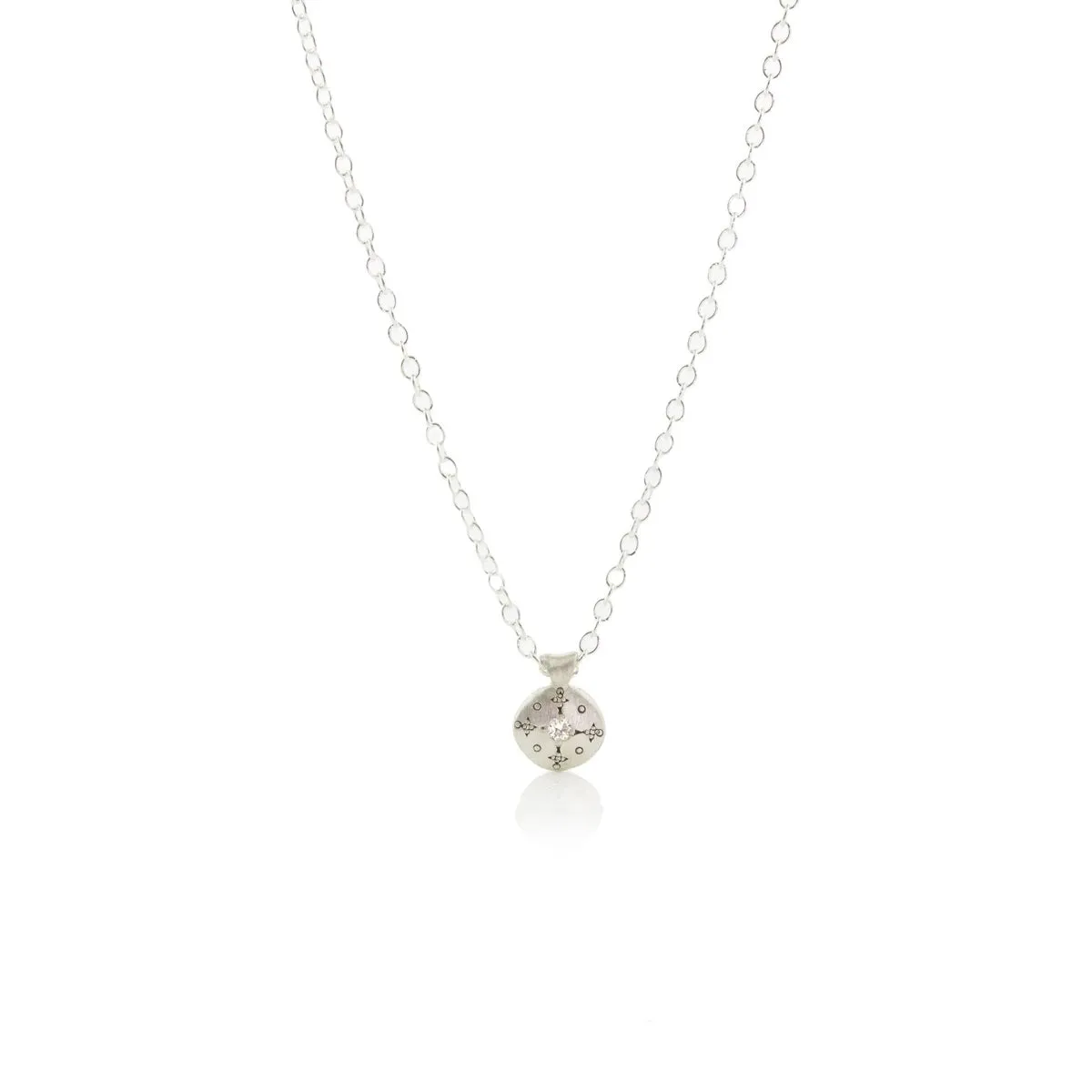 Silver Lights Charm Pendant with Diamond