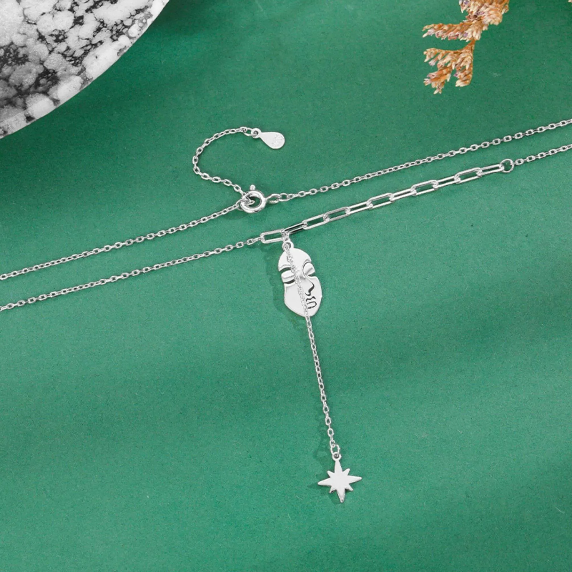 Silver Necklace "Face"