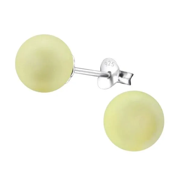 Silver Pearl Pastel Stud Earrings