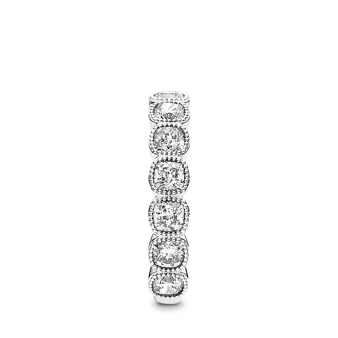 Silver ring with clear cubic zirconia