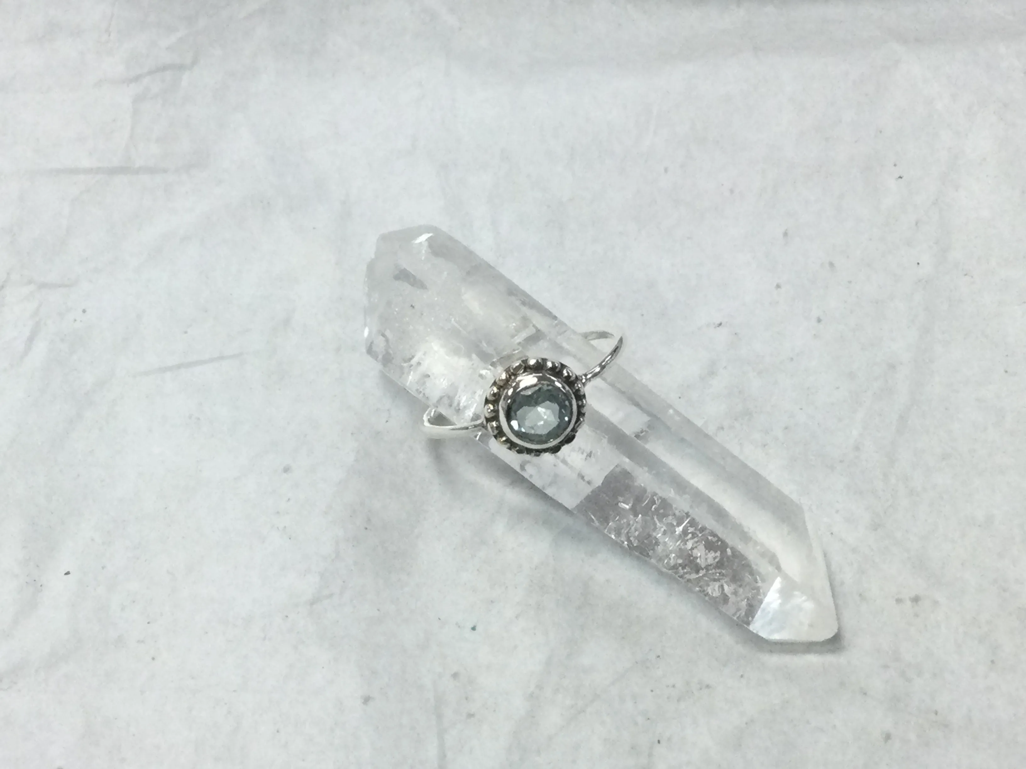 Silver Studded Frame Round Stone Rings