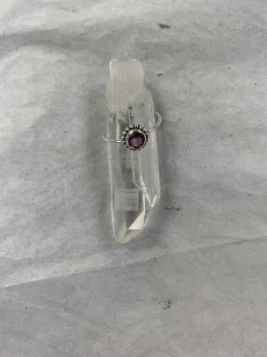 Silver Studded Frame Round Stone Rings