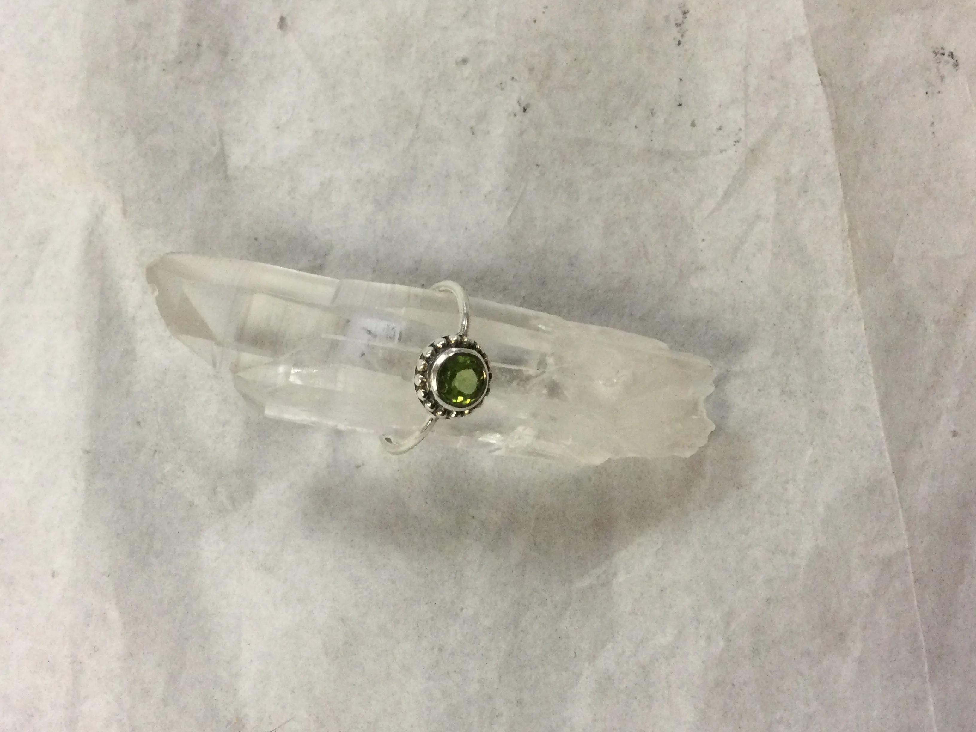 Silver Studded Frame Round Stone Rings