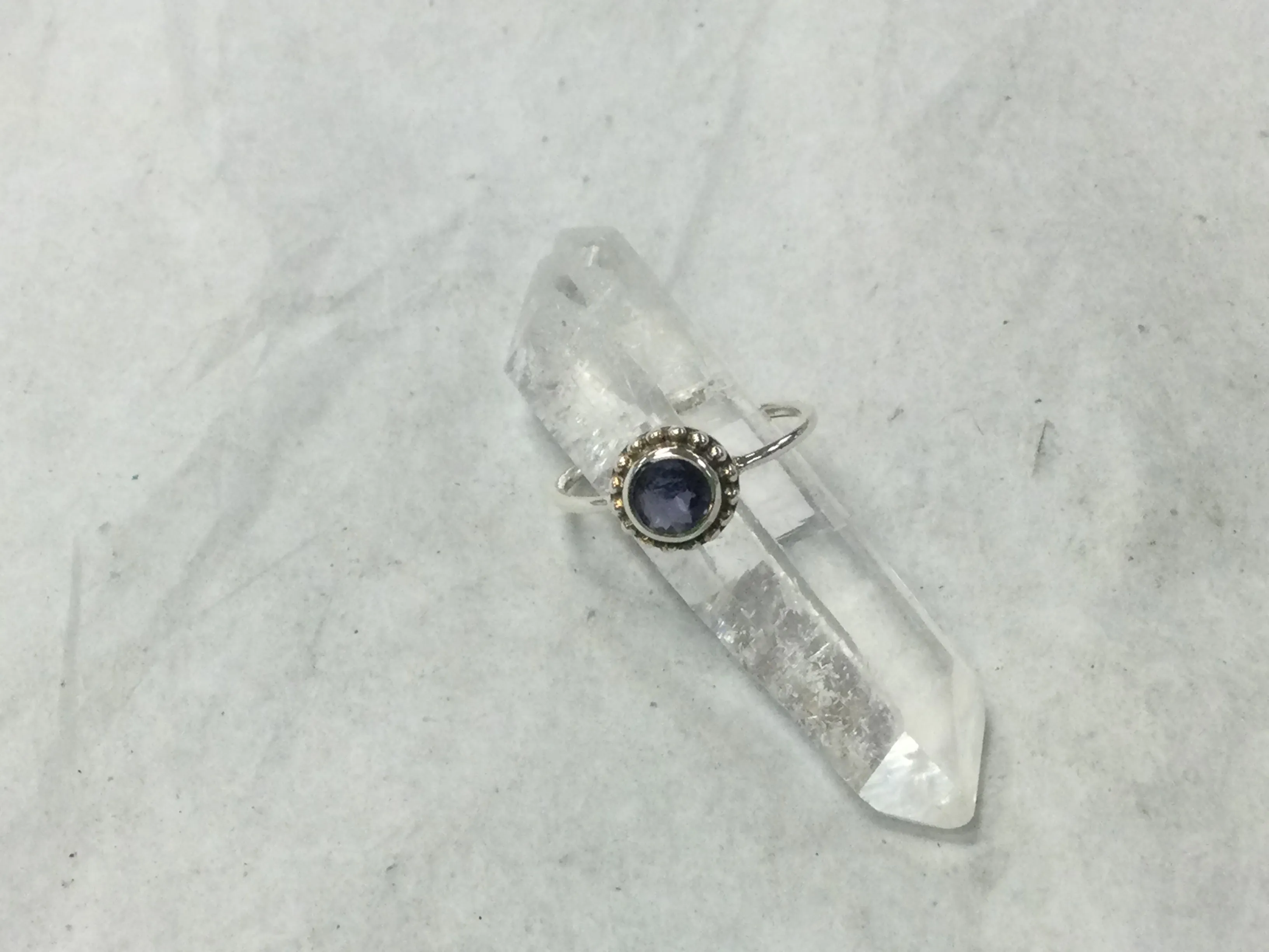 Silver Studded Frame Round Stone Rings
