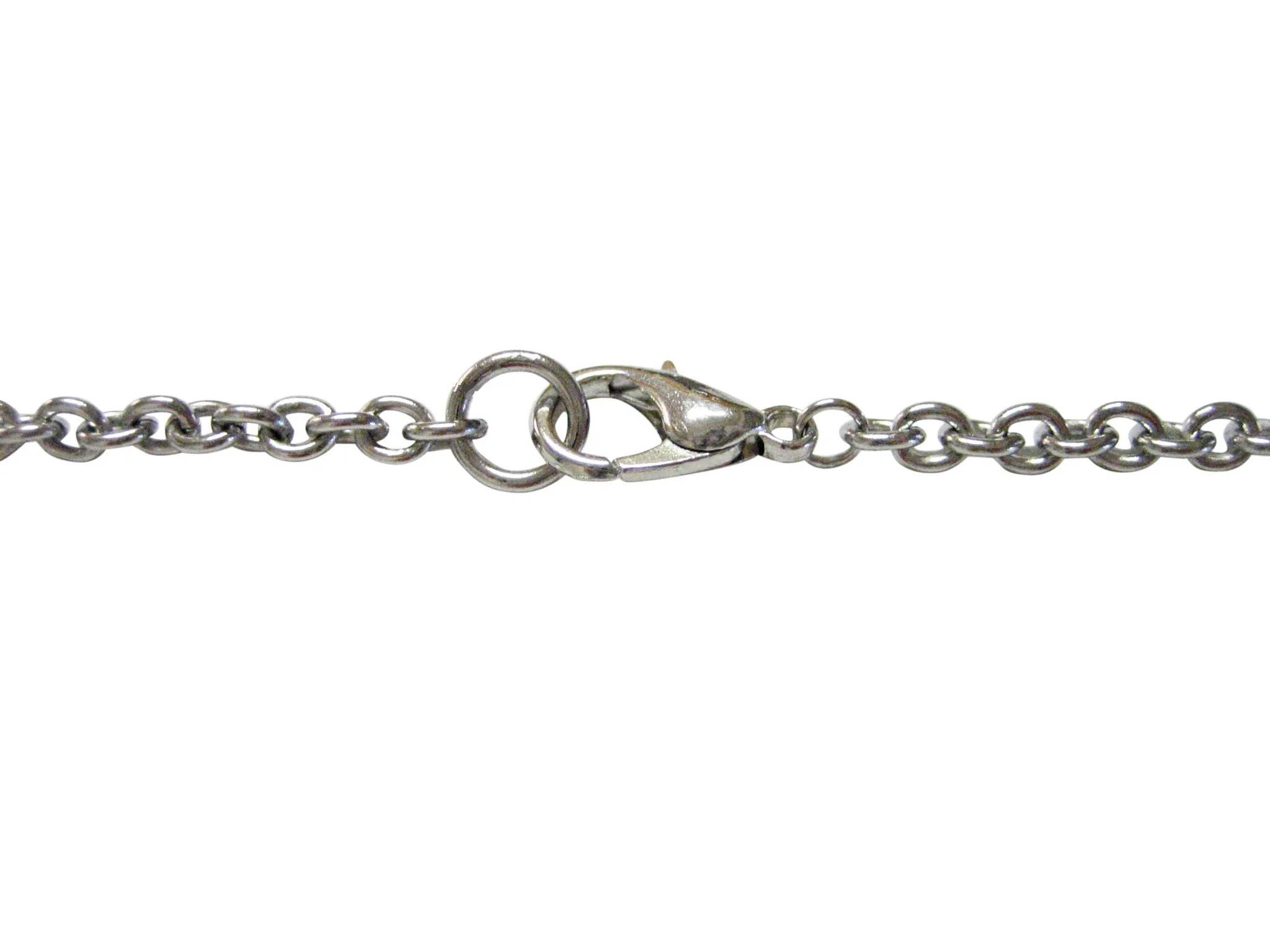 Silver Toned Etched Oval Star of Bethlehem Pendant Necklace
