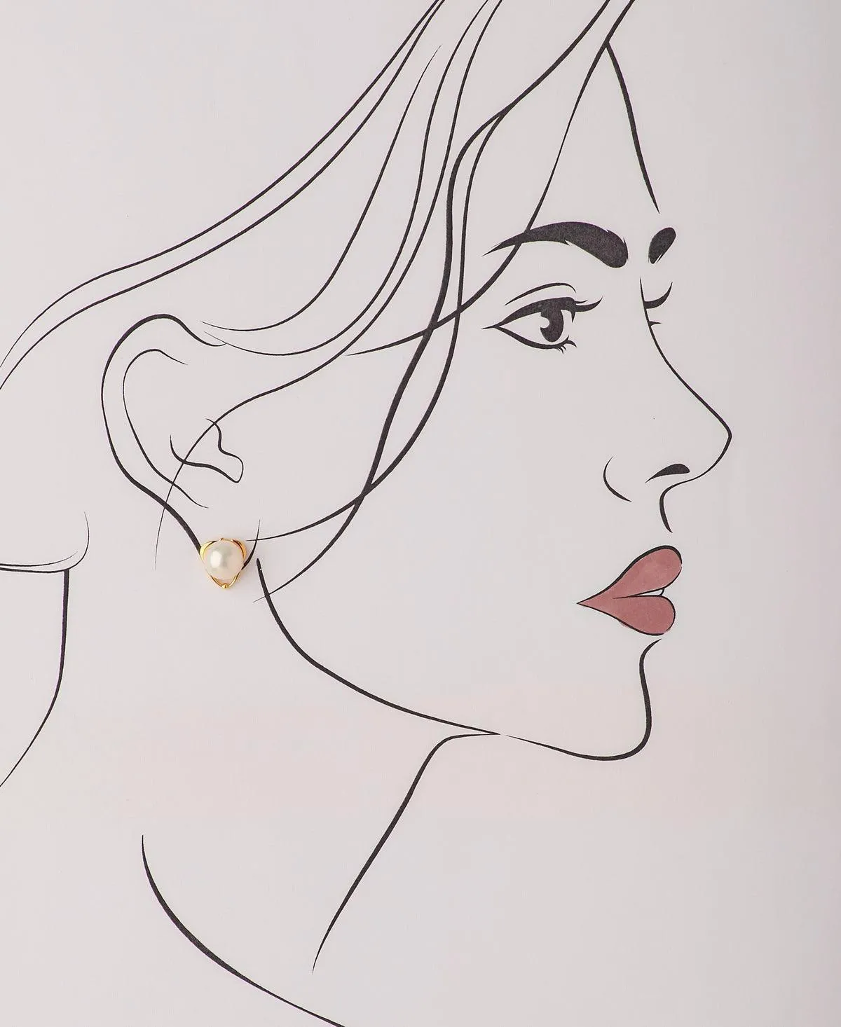 Simple Pearl Stud Earring