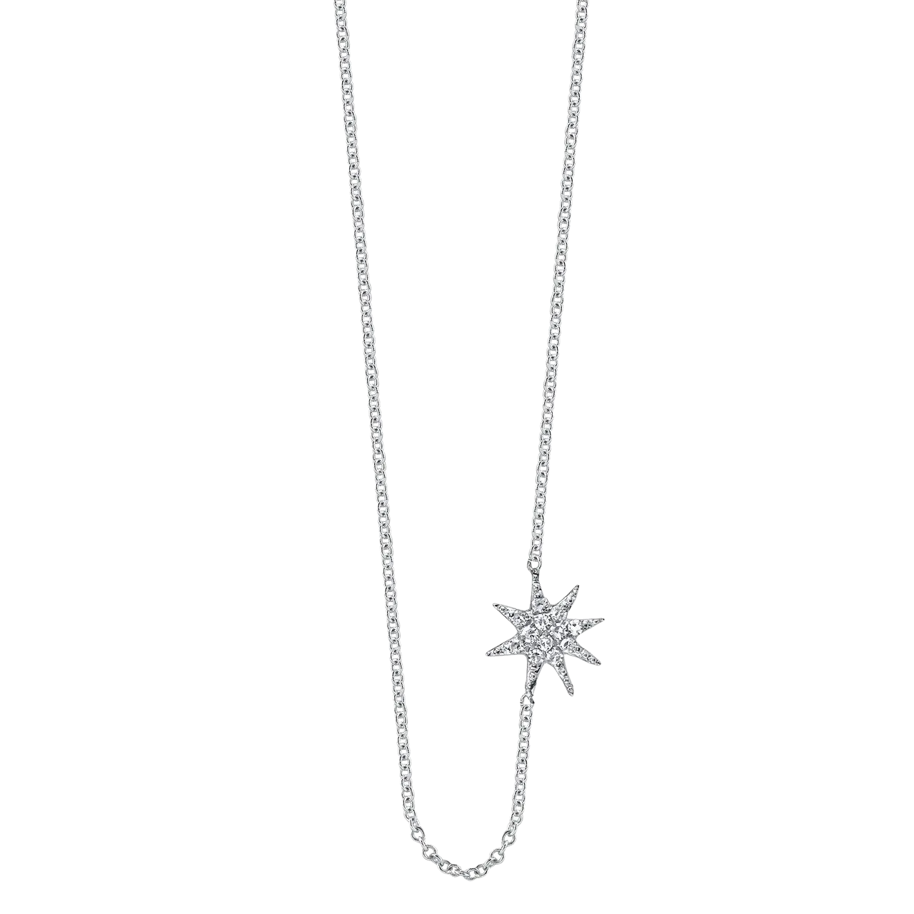 Single Star Necklace with White Pavé Diamonds