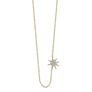 Single Star Necklace with White Pavé Diamonds
