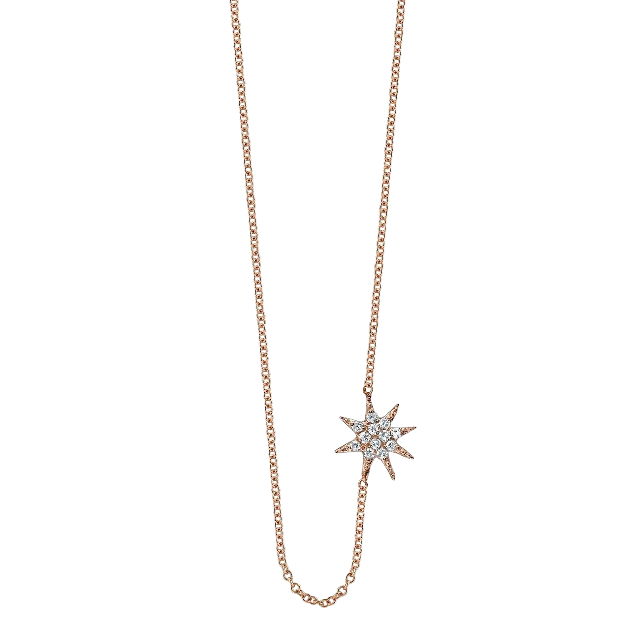 Single Star Necklace with White Pavé Diamonds