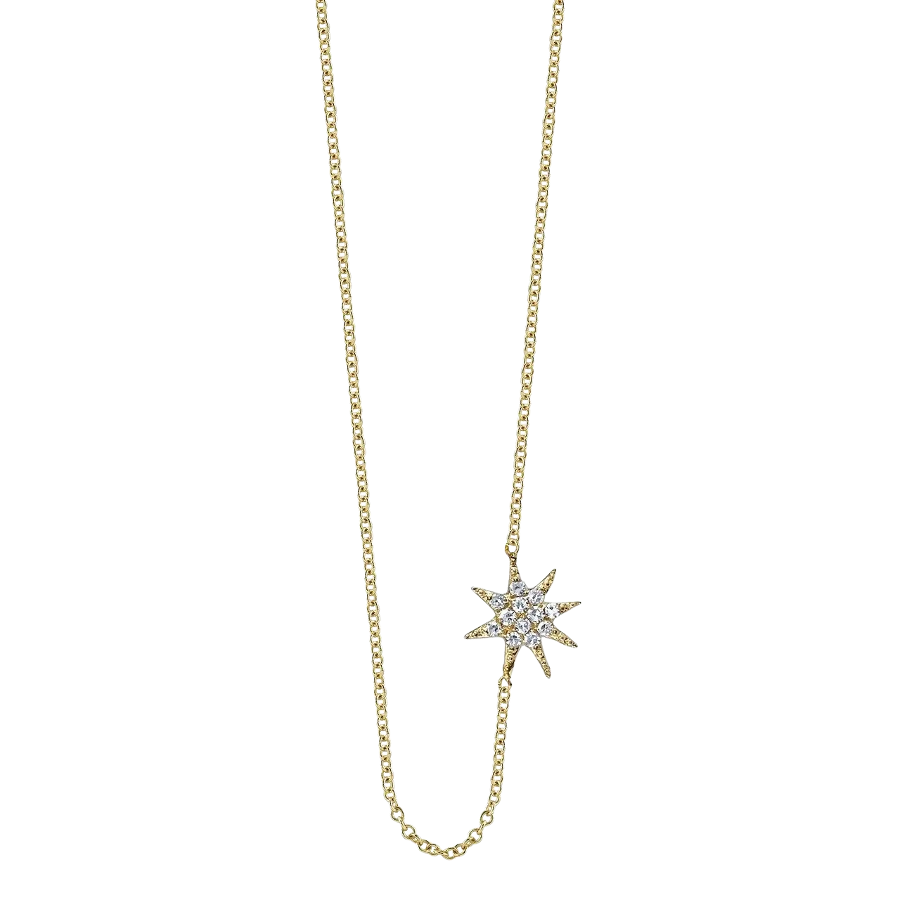 Single Star Necklace with White Pavé Diamonds