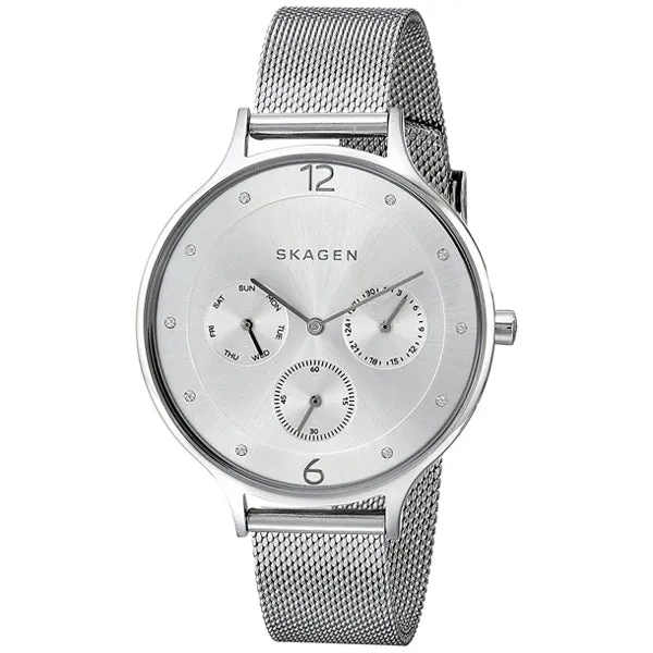 Skagen Anita Silver Mesh Bracelet Silver Dial Quartz Watch for Ladies - SKW2312