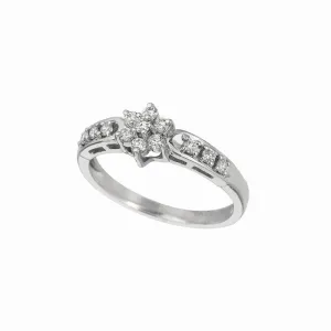 SMALL FLOWER DIAMOND RING 14K GOLD (0.35 CTW)