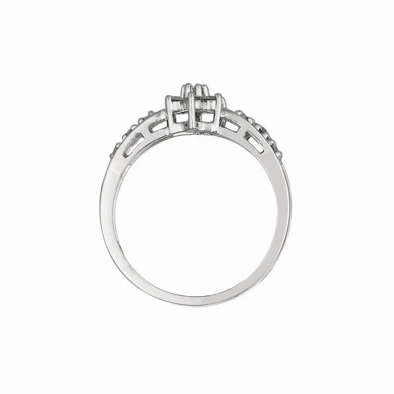 SMALL FLOWER DIAMOND RING 14K GOLD (0.35 CTW)