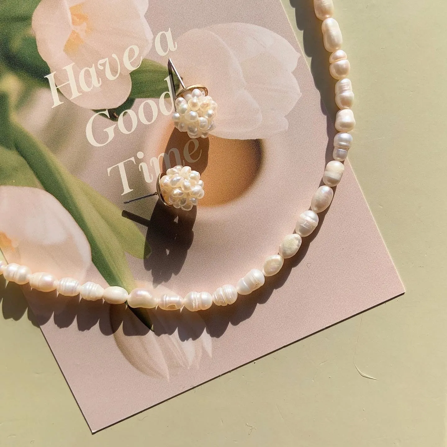 Small Freshwater Cultured Pearl Cluster Stud Earrings