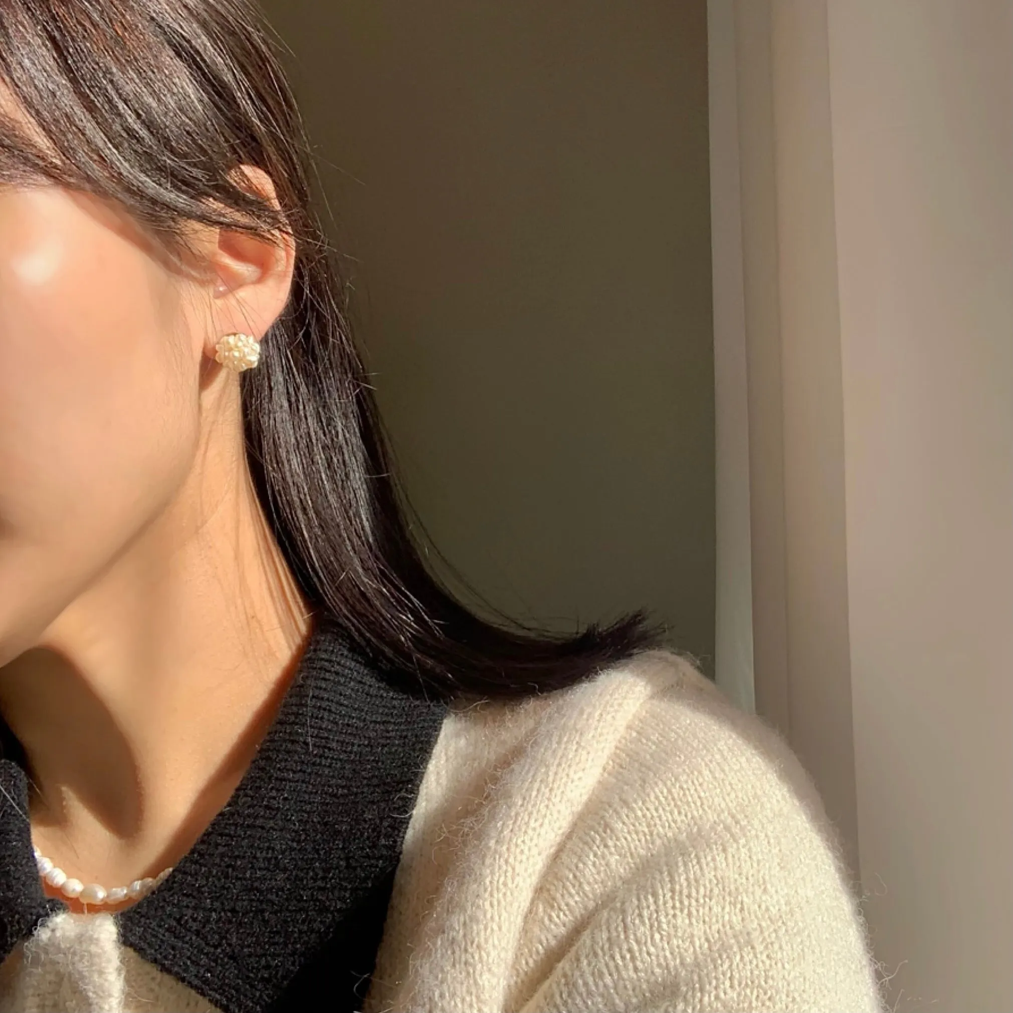 Small Freshwater Cultured Pearl Cluster Stud Earrings