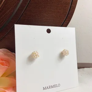 Small Freshwater Cultured Pearl Cluster Stud Earrings