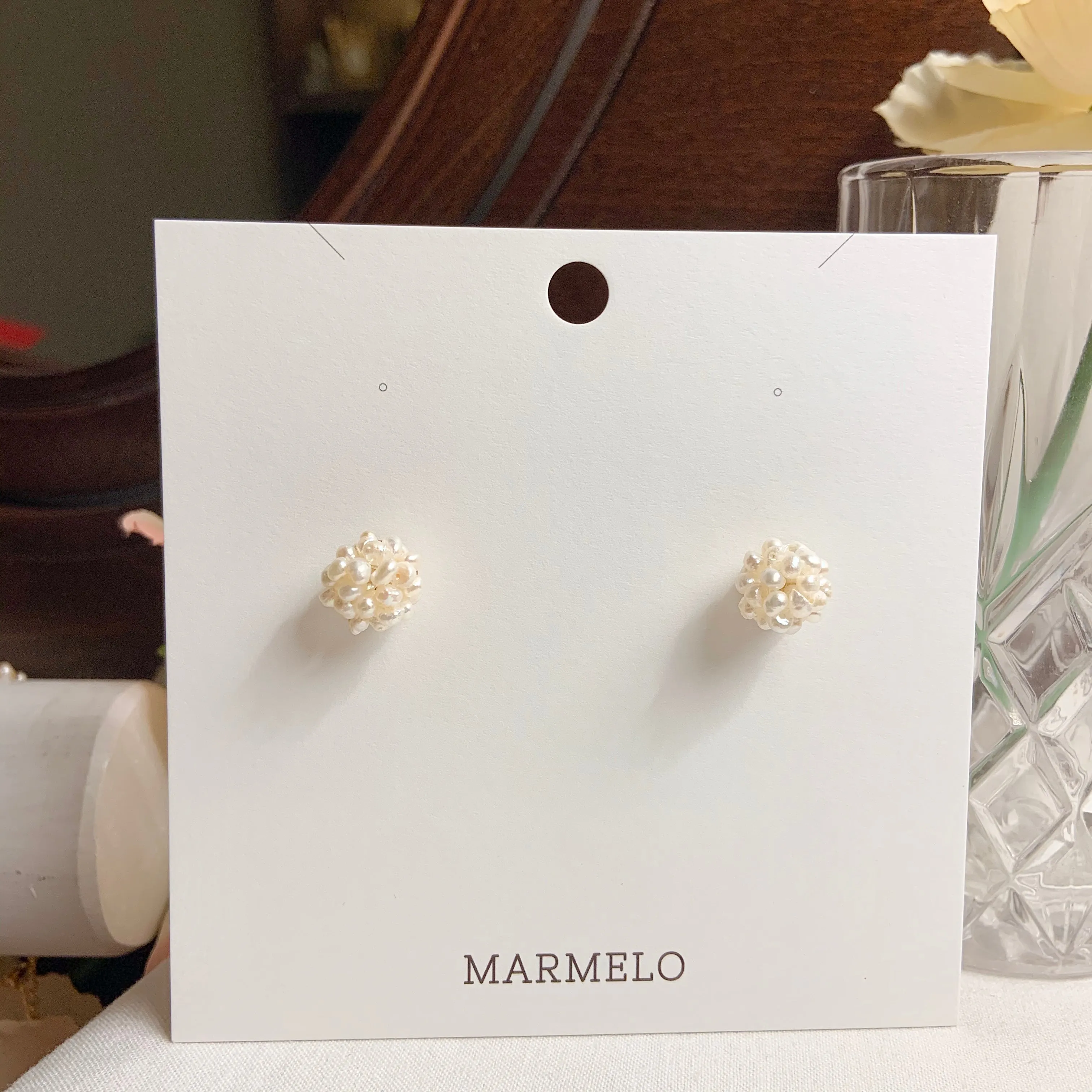 Small Freshwater Cultured Pearl Cluster Stud Earrings