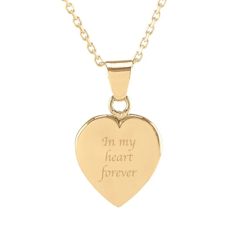 Small Gold Heart Pendant Urn (10K)