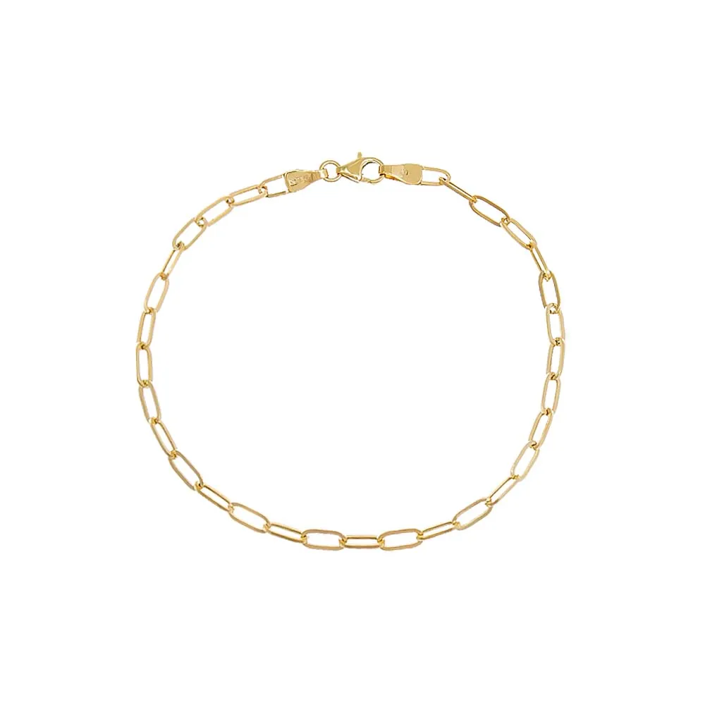 Small Paperclip Bracelet 14K