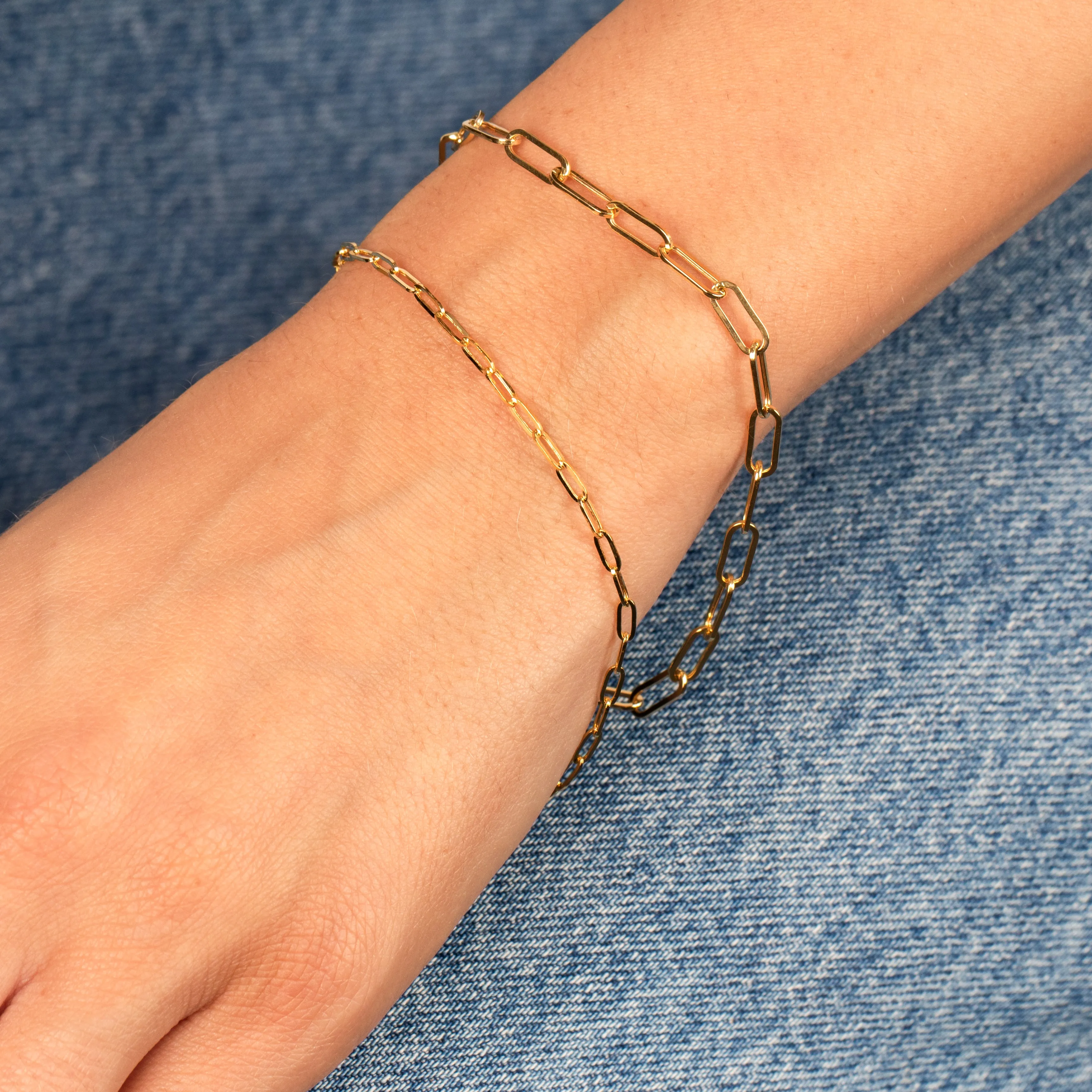 Small Paperclip Bracelet 14K