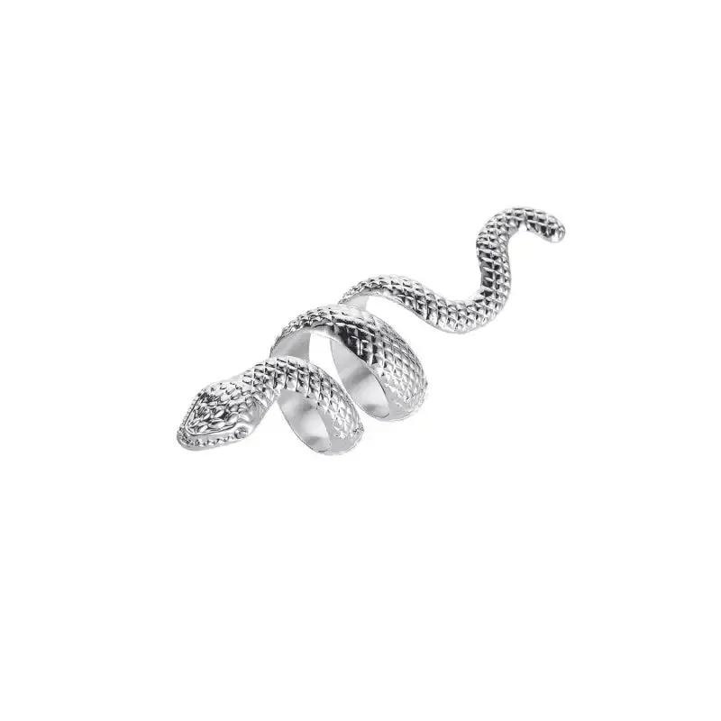 Snake Pattern Ring - Adjustable Electroplated Geometric Alloy Ring with Iconic Snake Design