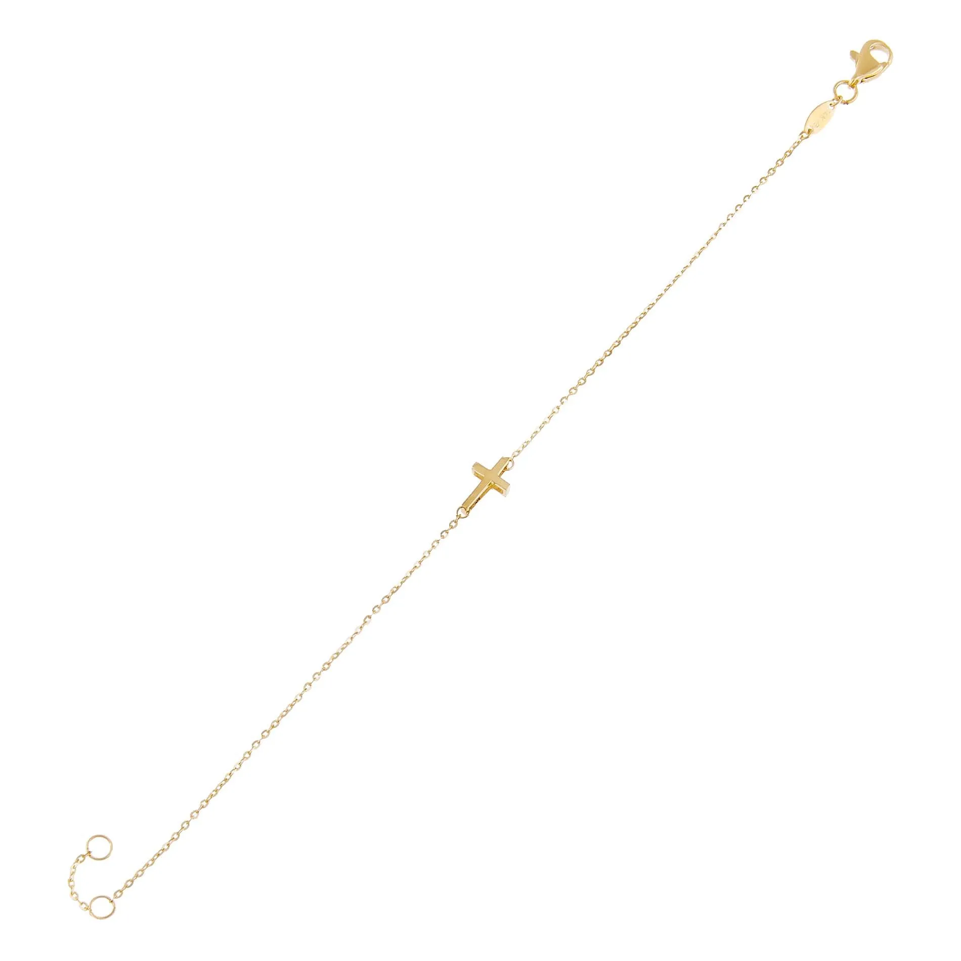 Solid Cross Bracelet 14K