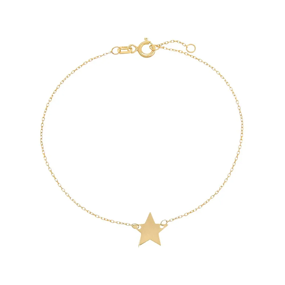 Solid Mini Star Bracelet 14K