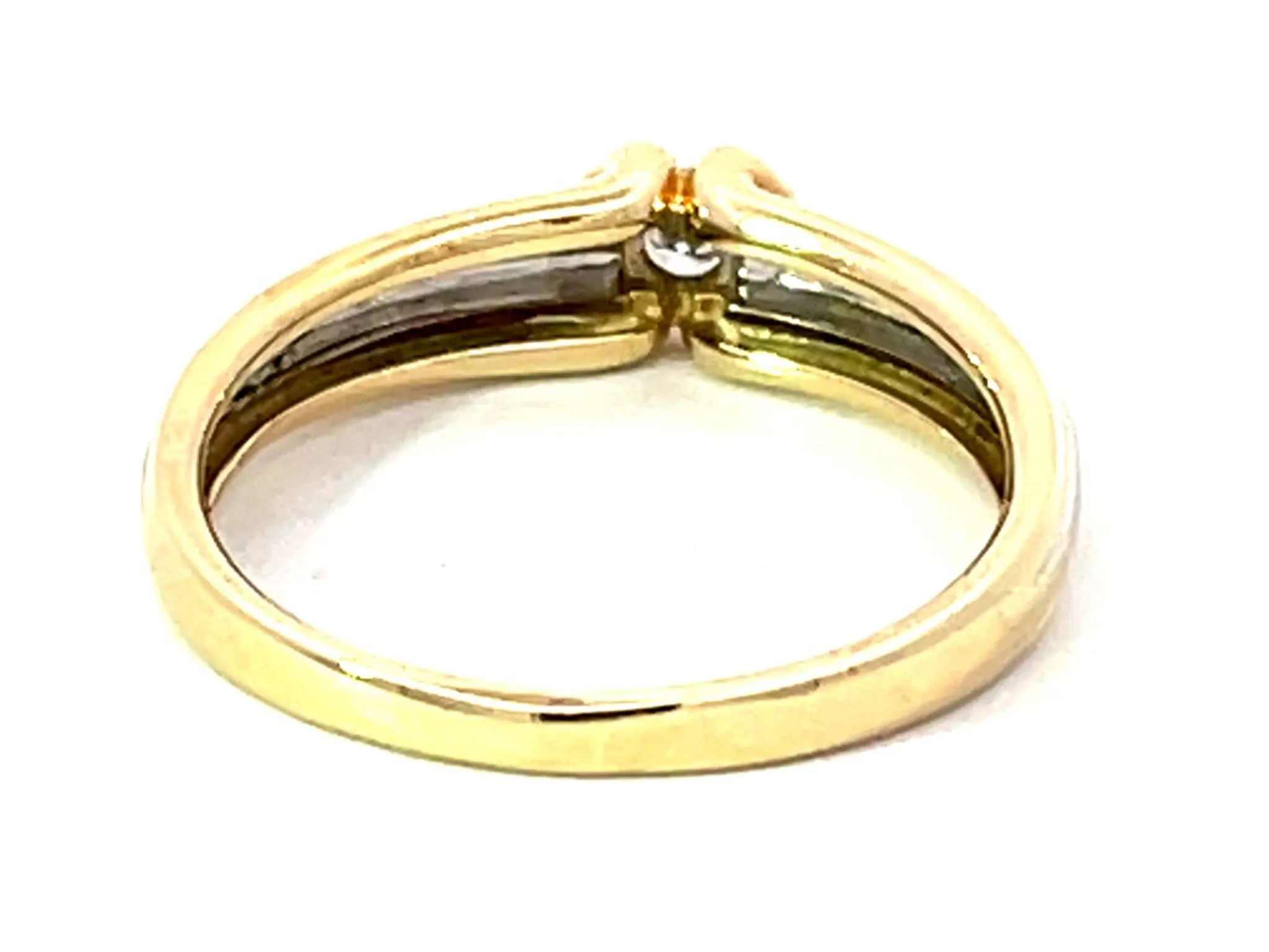 Solitaire Diamond Two Toned Ring in 14K Gold