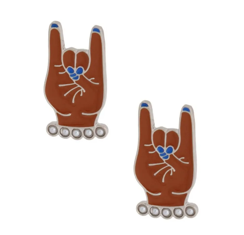 Sorority Hand Sign Stud Earrings