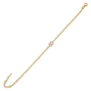 Square Diamond Cuban Bracelet 14K