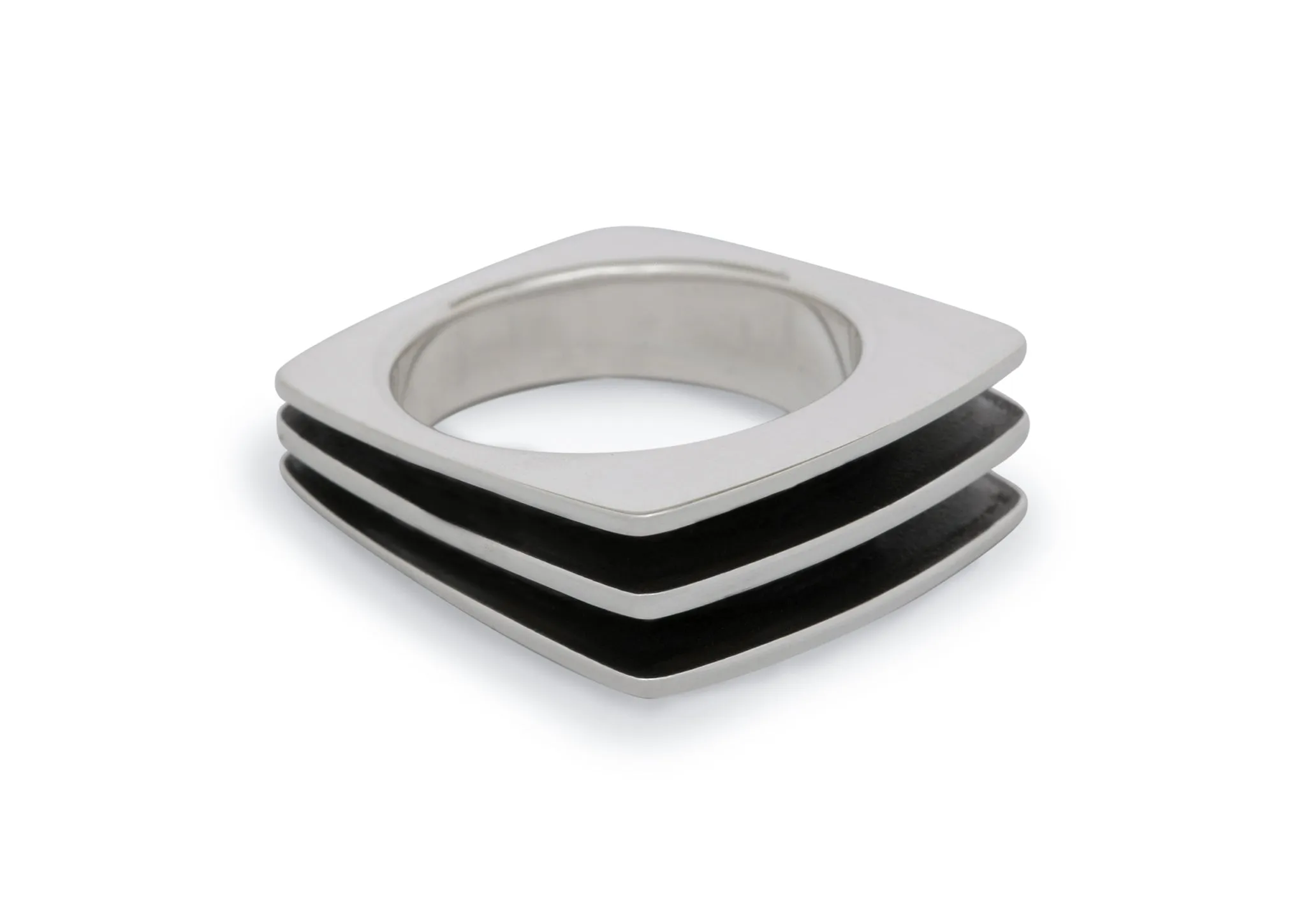 Square Fin Ring, Sterling Silver