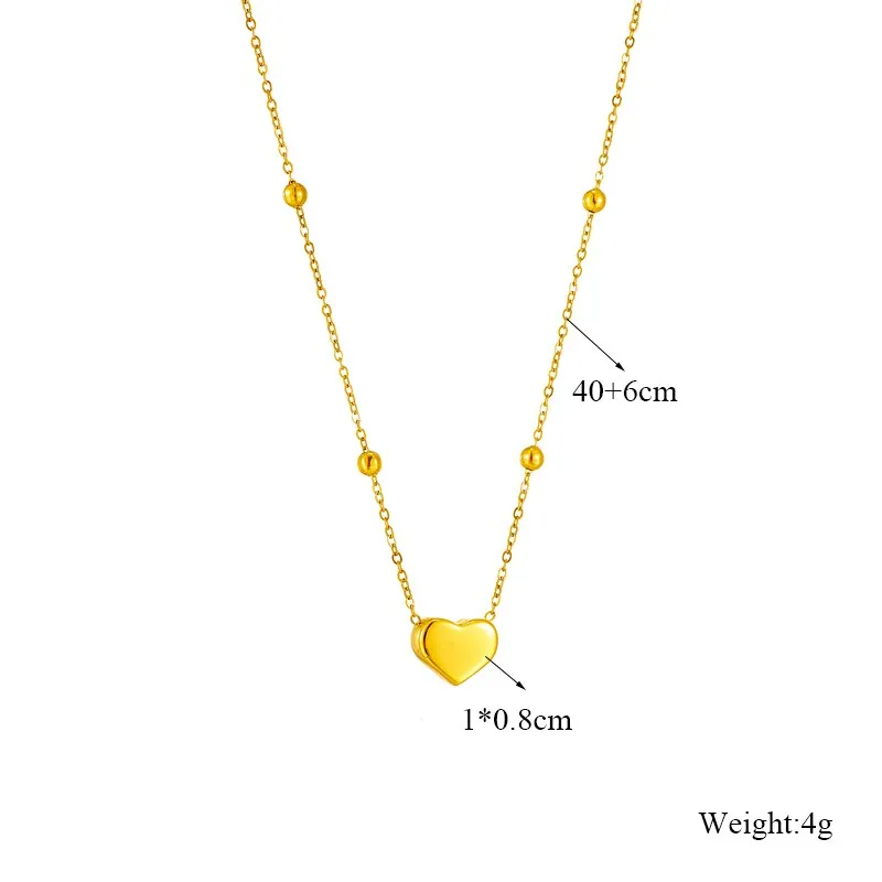 Stainless Steel 3-Color Heart LOVE Pendant Necklace For Women