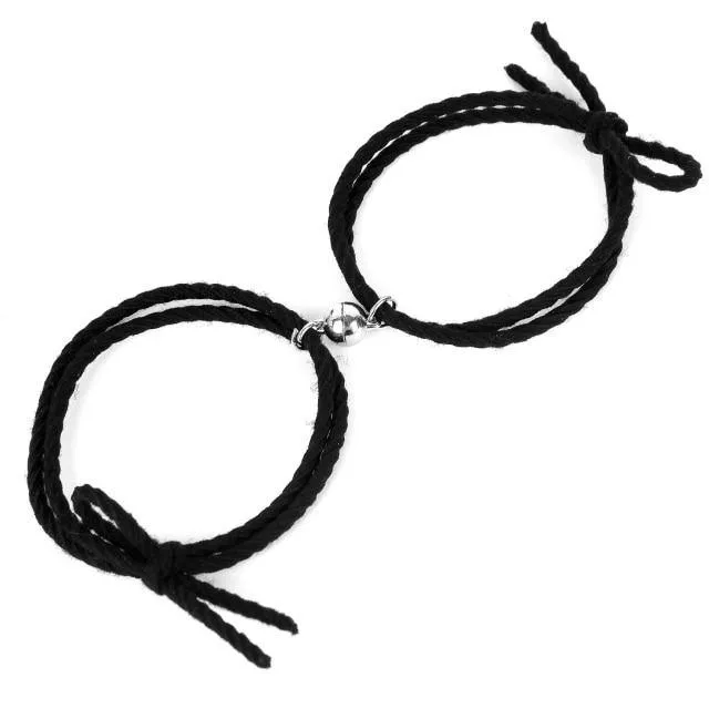 Stainless Steel Heart Pendant Charm Couple Magnetic Bracelets