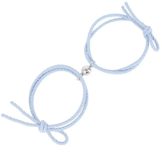 Stainless Steel Heart Pendant Charm Couple Magnetic Bracelets