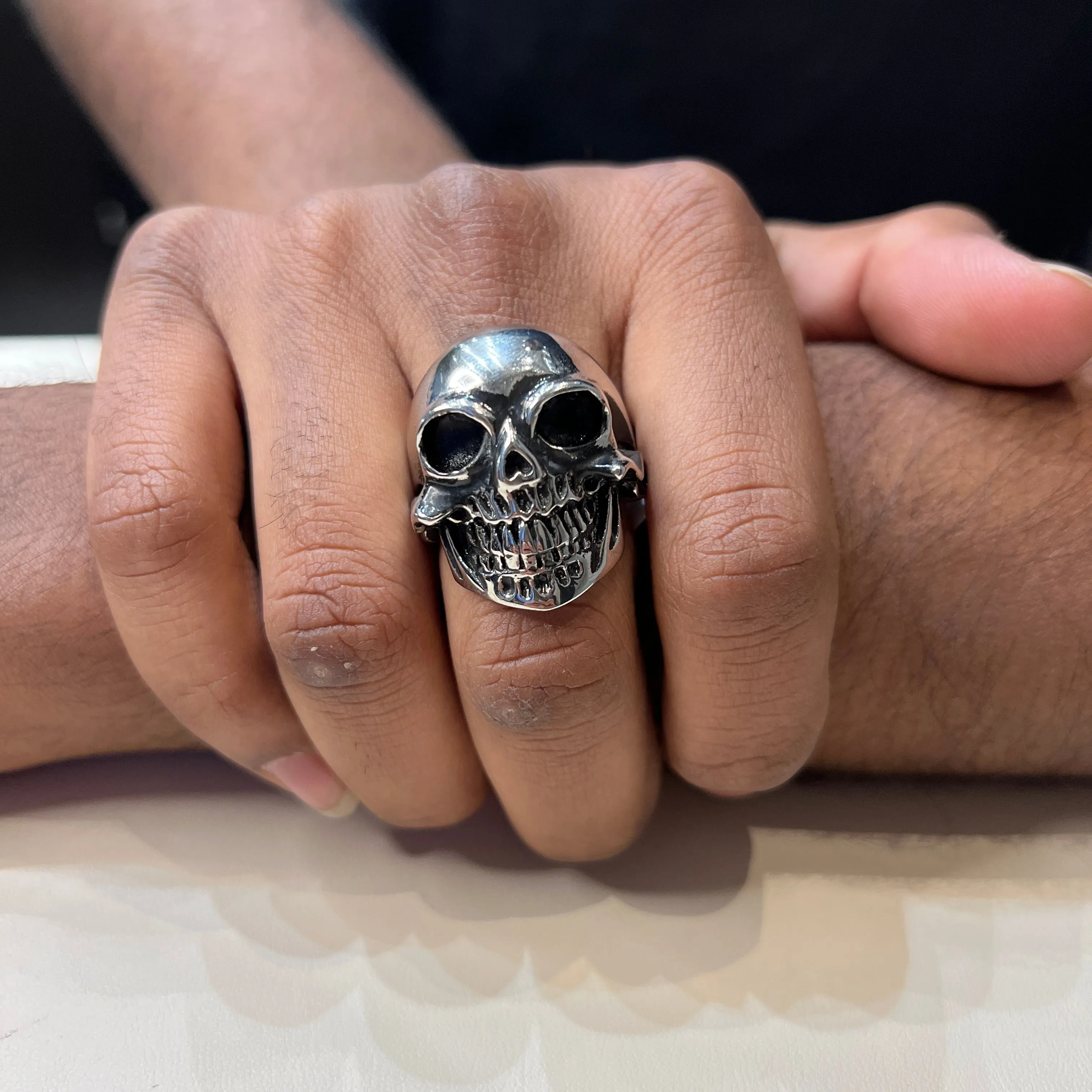 Stainless Steel Mens Skull Ring
