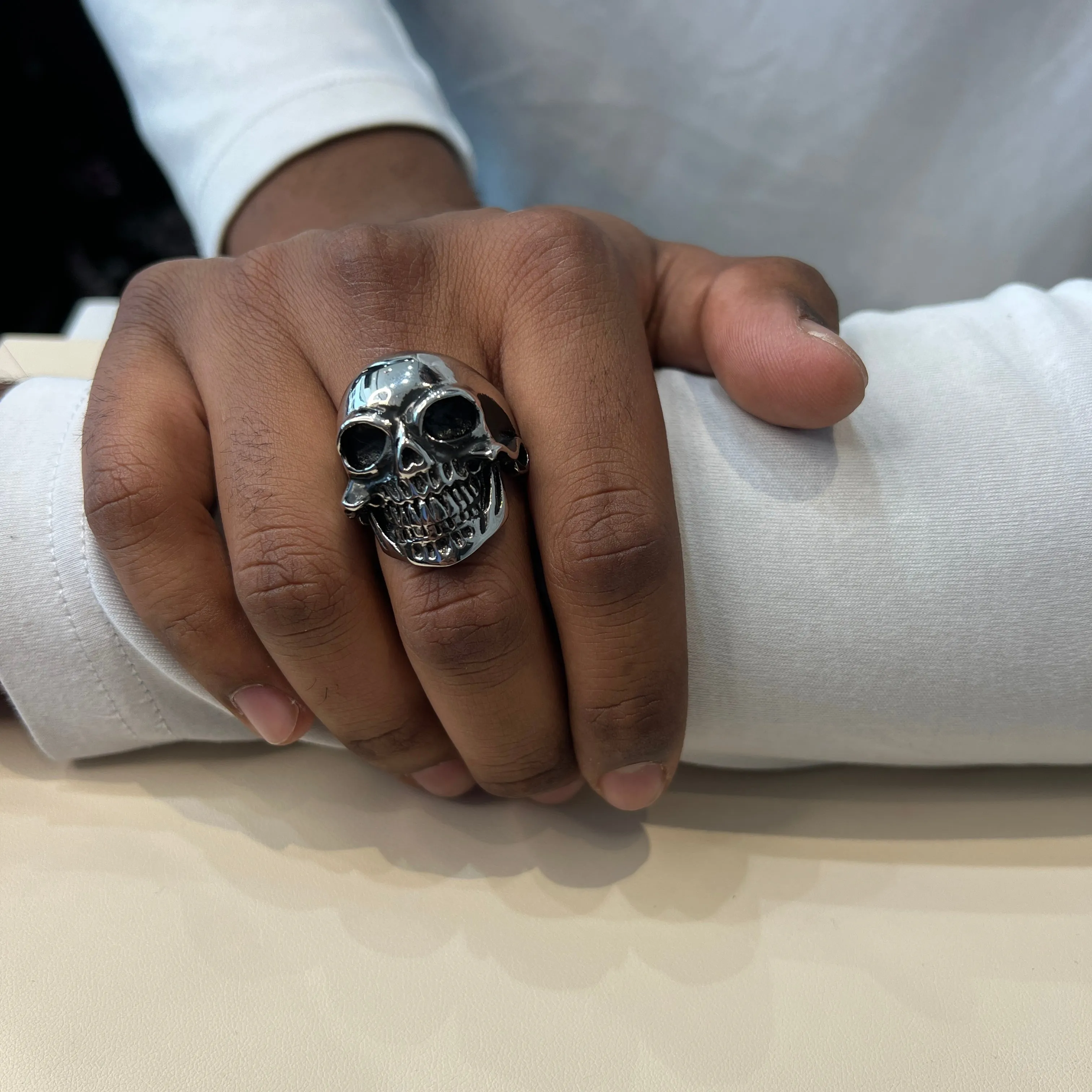 Stainless Steel Mens Skull Ring