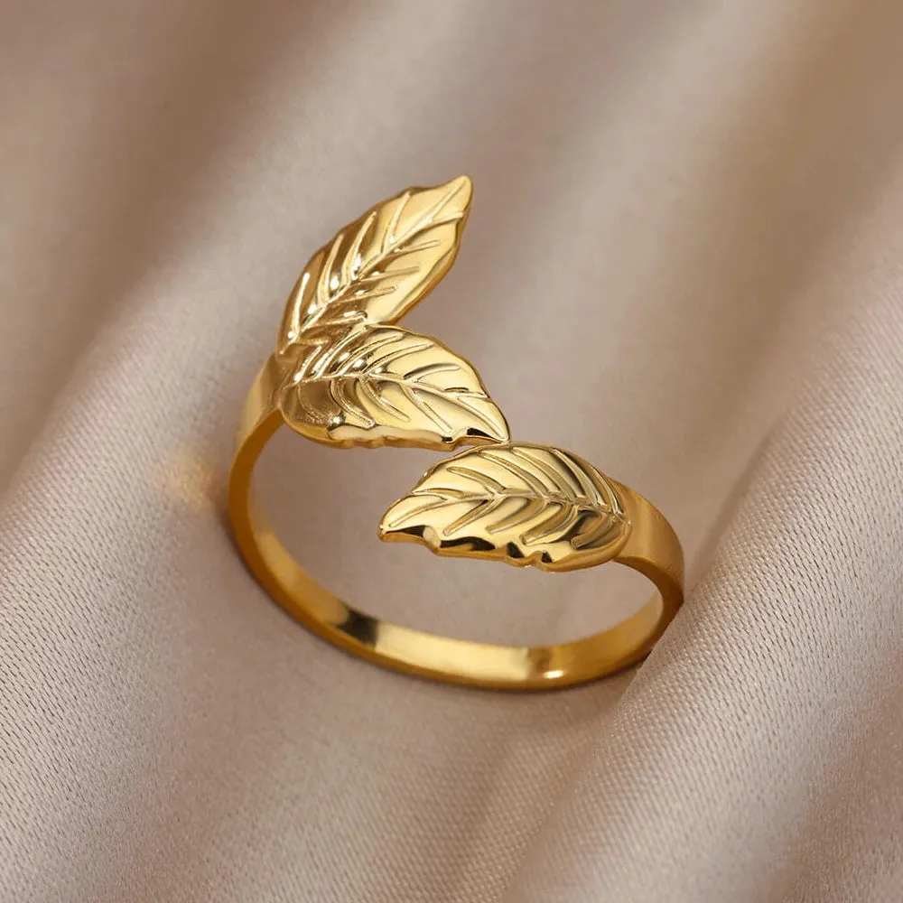 Stainless Steel Rings For Women Men Gold Color Open Gothic Geometric Ring Female Male Fashion Engagement Wedding Party Jewelry