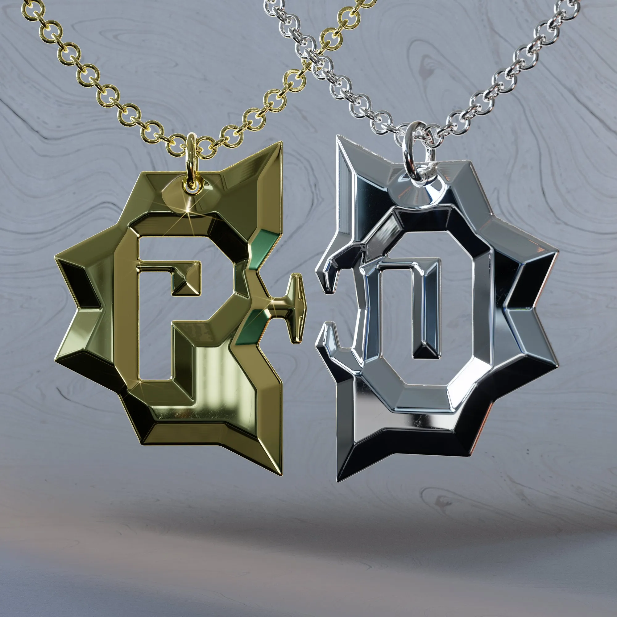 Star Badge Puzzle Initials