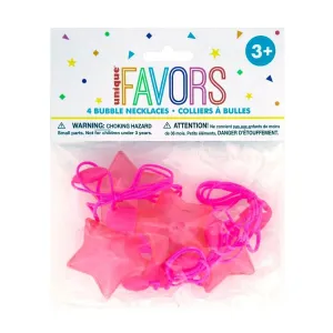 Star Bubble Necklace Party Favors - Pink (4ct)