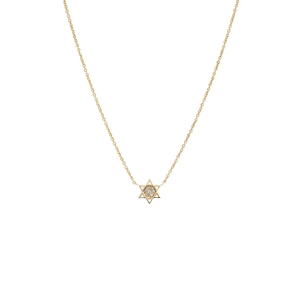 Star of David Necklace 14K
