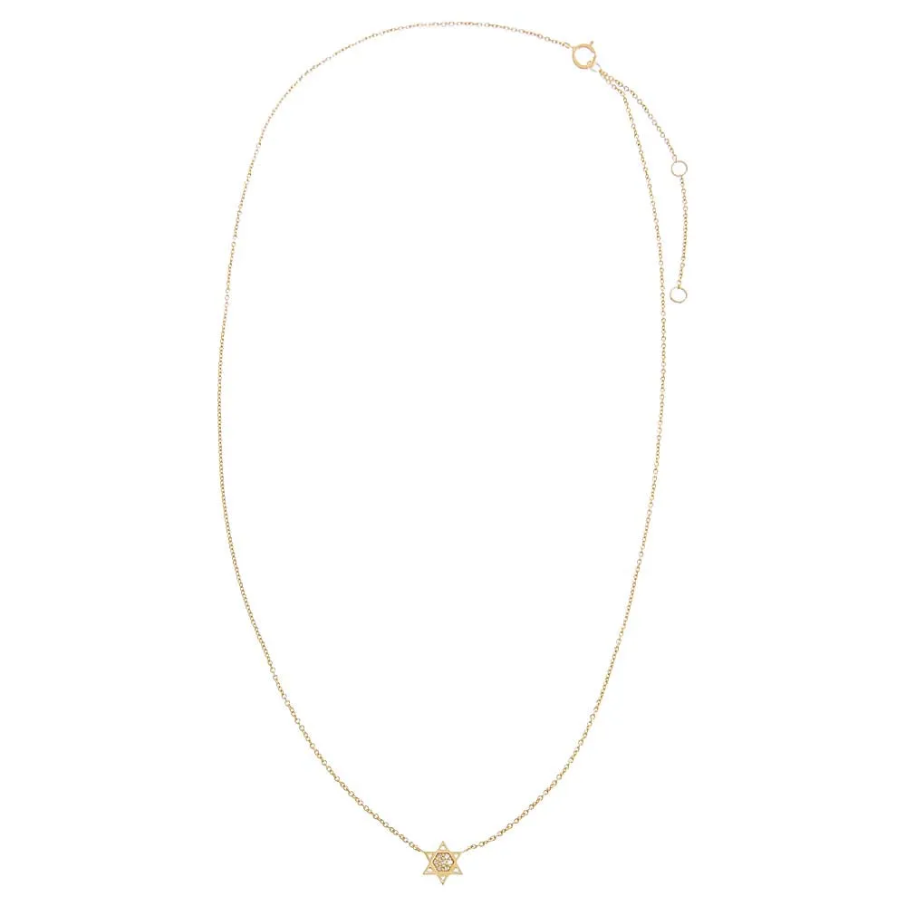 Star of David Necklace 14K
